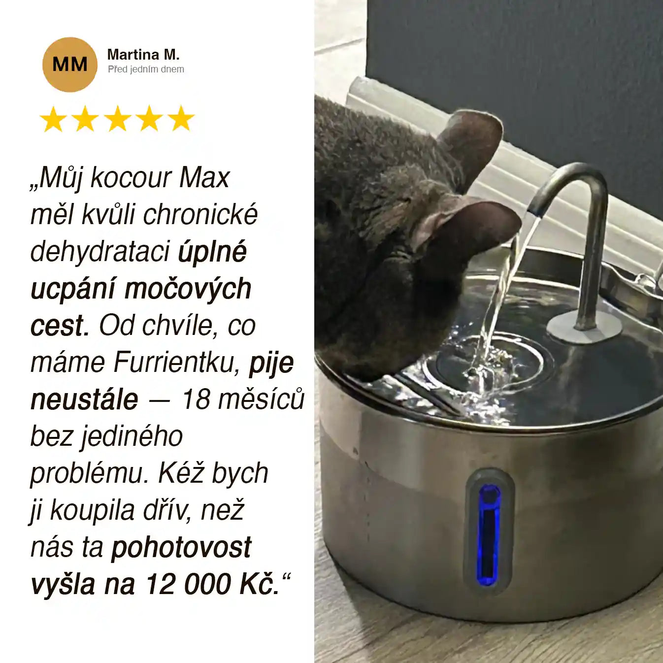 Furrient Nerezová Fontánka Pre Mačky